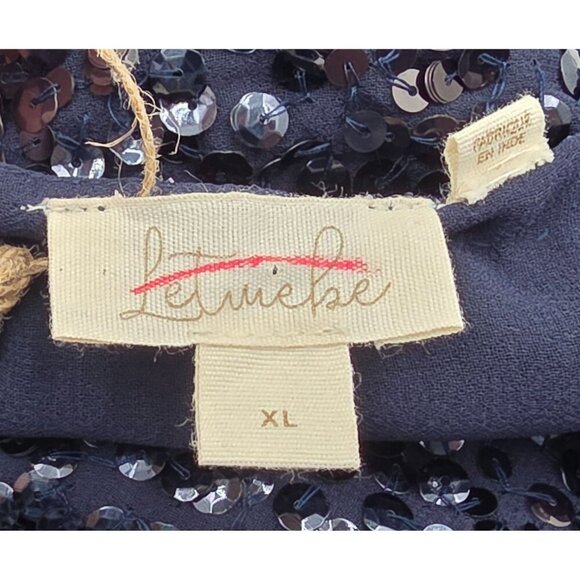 NWT Women's - Anthropologie Let Me Be Ombre Cropped Sequined Blouse, Size XL - Picture 6 of 10